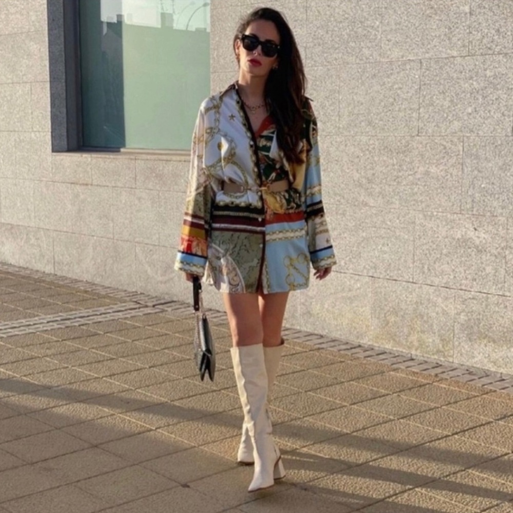 ZARA NWT Oversized Patchwork Shirt S - Picture 3 of 8